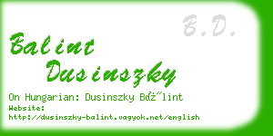balint dusinszky business card
